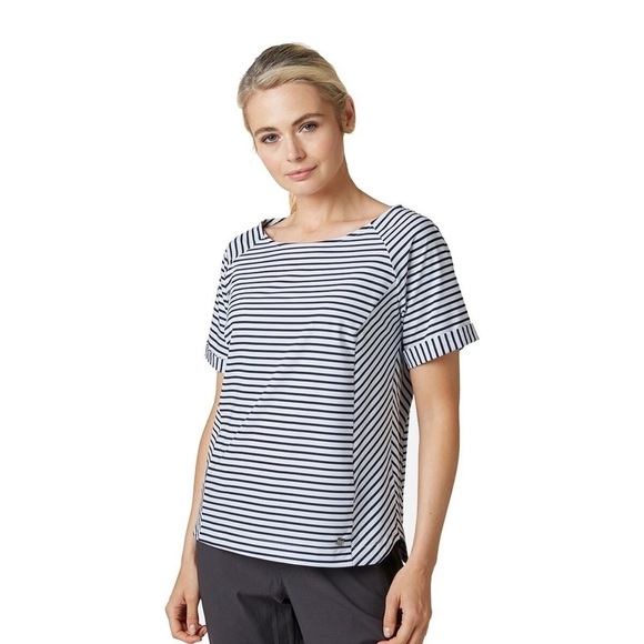 NWT Helly Hansen Women’s Thalia T-Shirt Navy Stripe Small - Picture 1 of 10